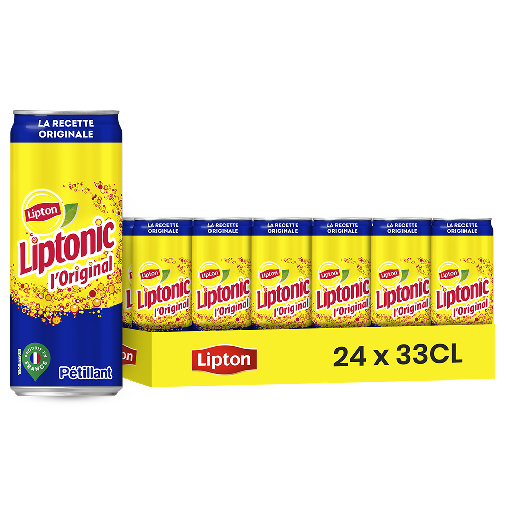 Liptonic Lipton Ice Tea Gazeux Pack 24 x 33CL Slim – Boisson Thé Gazeuse