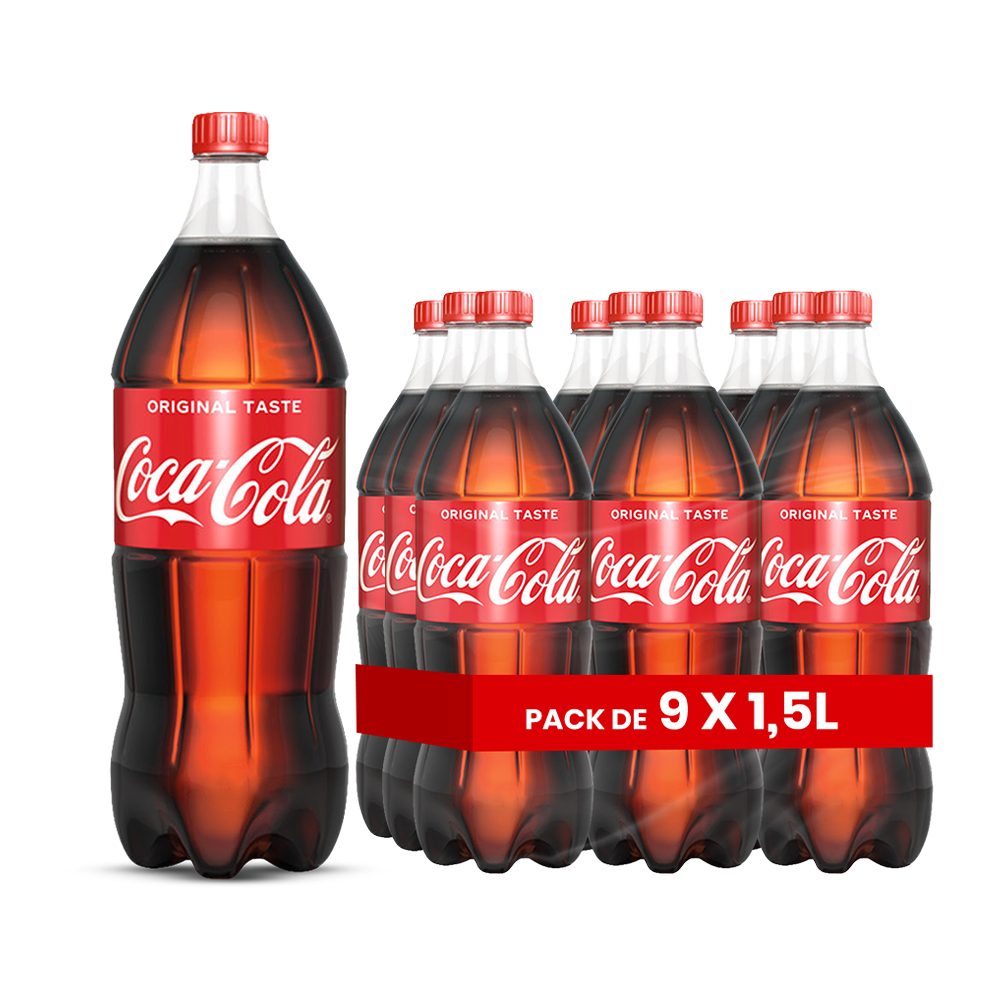 Coca-Cola Classic (EU) – Pack de 9 Bouteilles (9 x 1.5L) | Soda Original