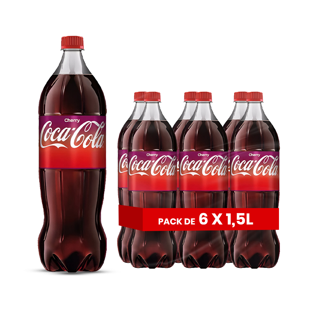 Coca-Cola Cerise (EU) – Pack de 6 Bouteilles (6 x 1,5L) | Saveur Cherry Unique