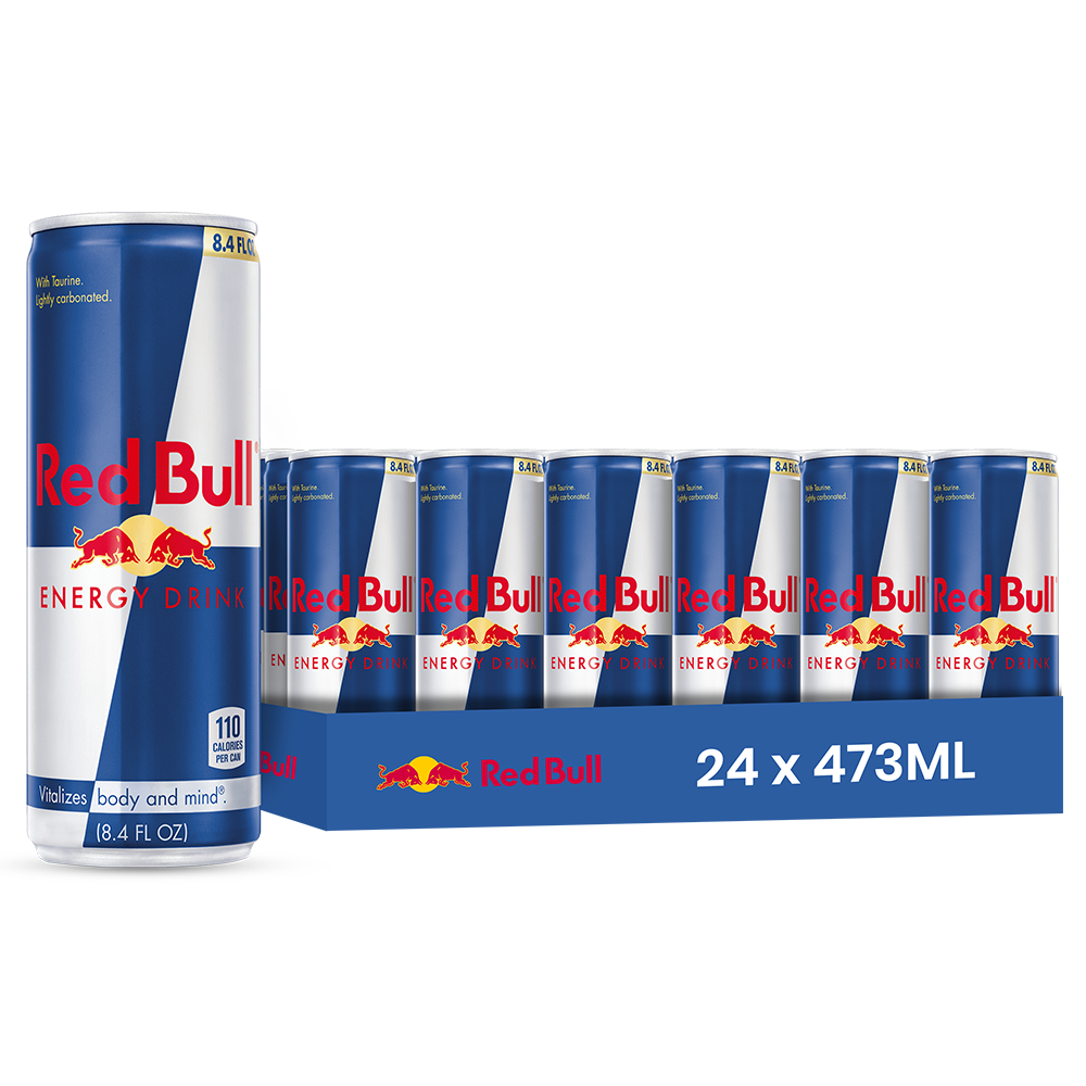 Red Bull Énergie – Pack de 24 Canettes (24 x 473ml) | Grand Format Haute Teneur en Caféine
