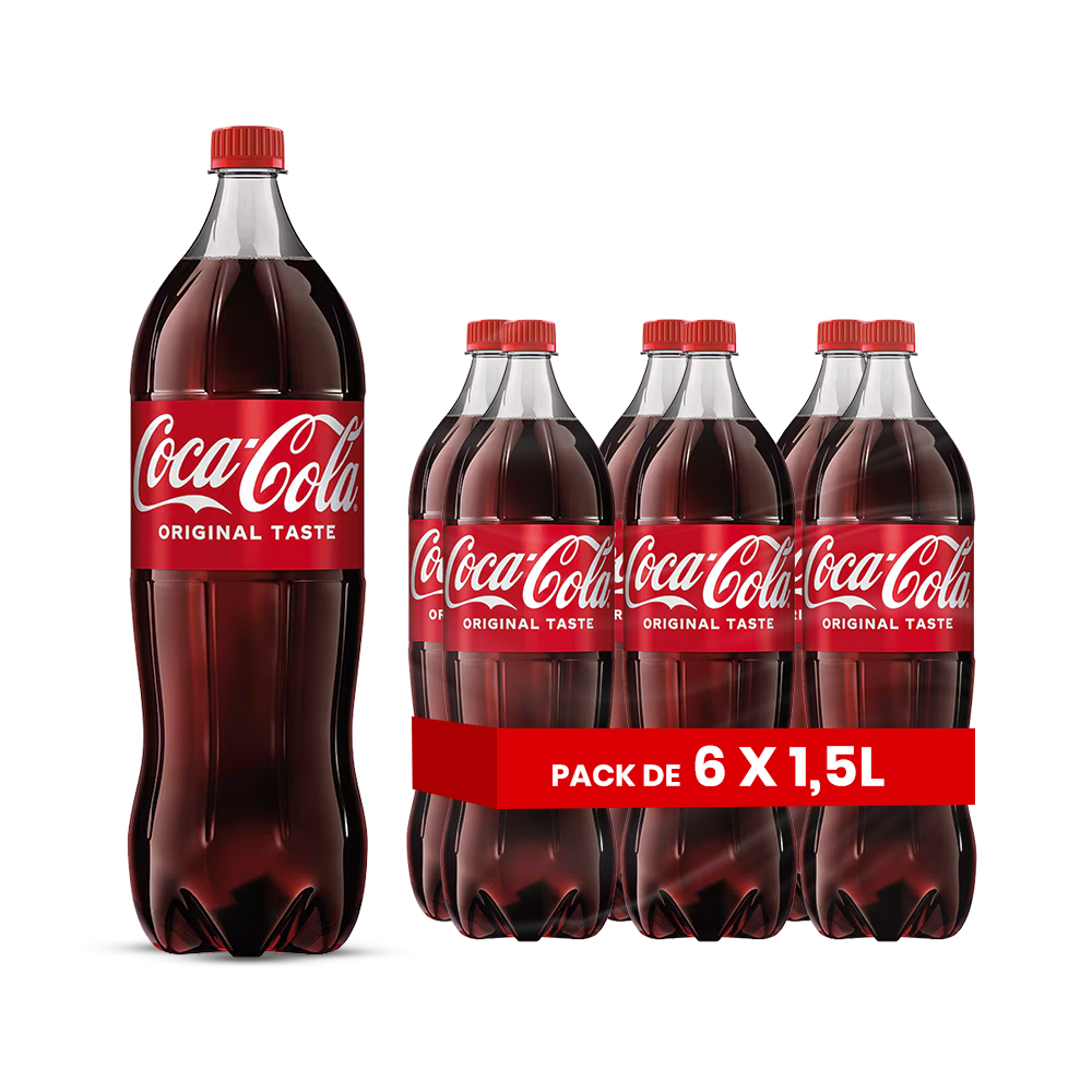 Coca-Cola Classic (EU) – Pack de 6 Bouteilles (6 x 1,5L) | Soda Légendaire