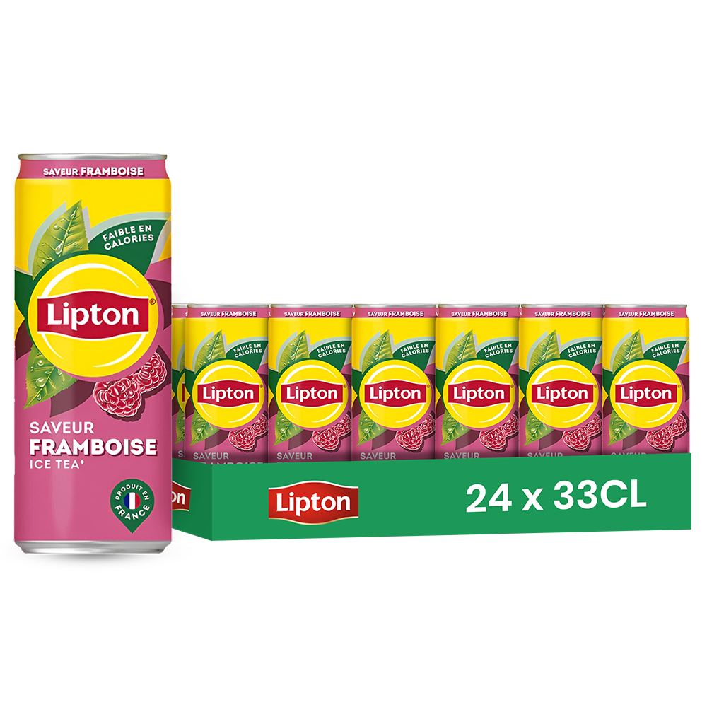 Lipton Ice Tea Framboise Pack 24 x 33CL Slim – Thé Glacé Saveur Framboise