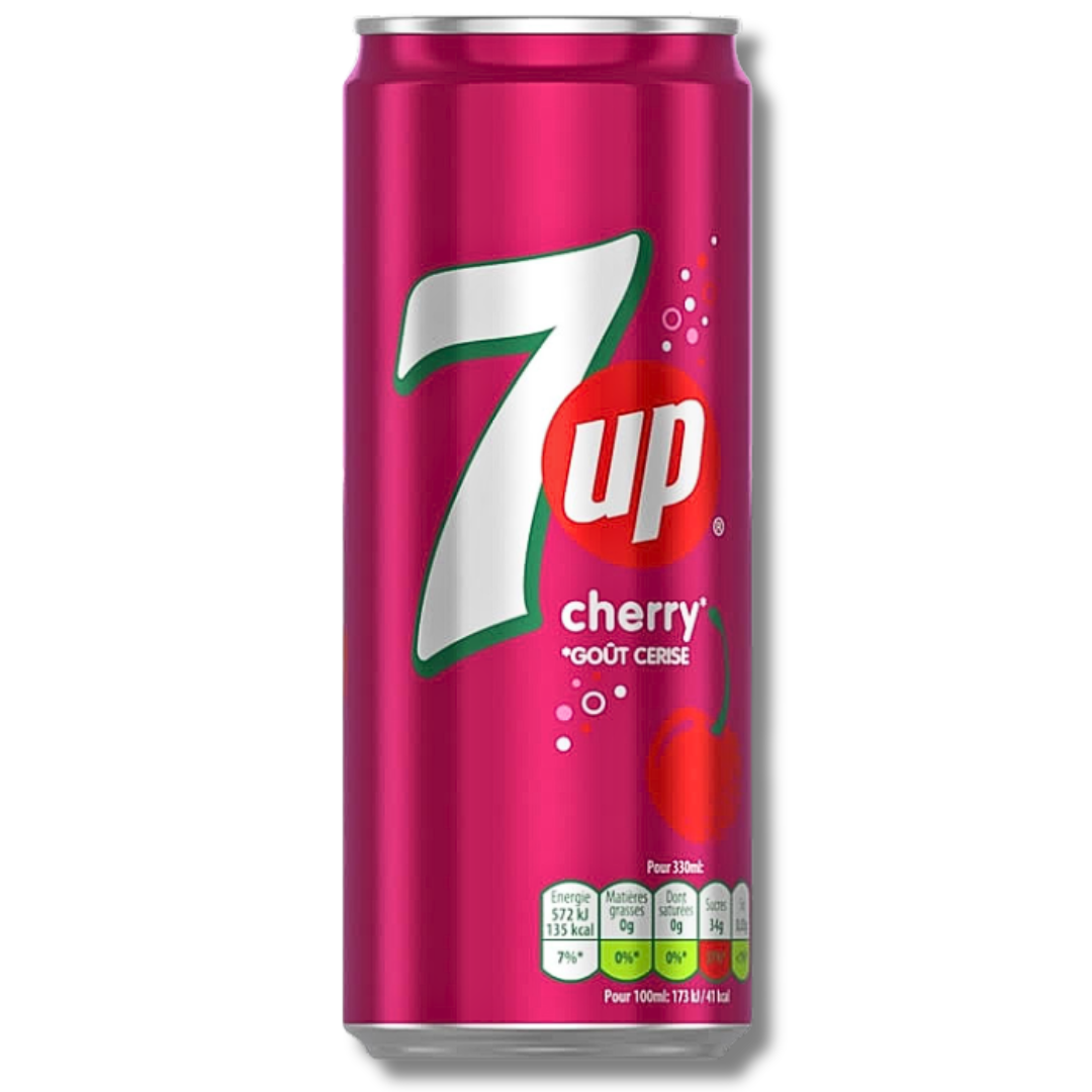 7UP Cherry  33cl – Pack de 24 canettes