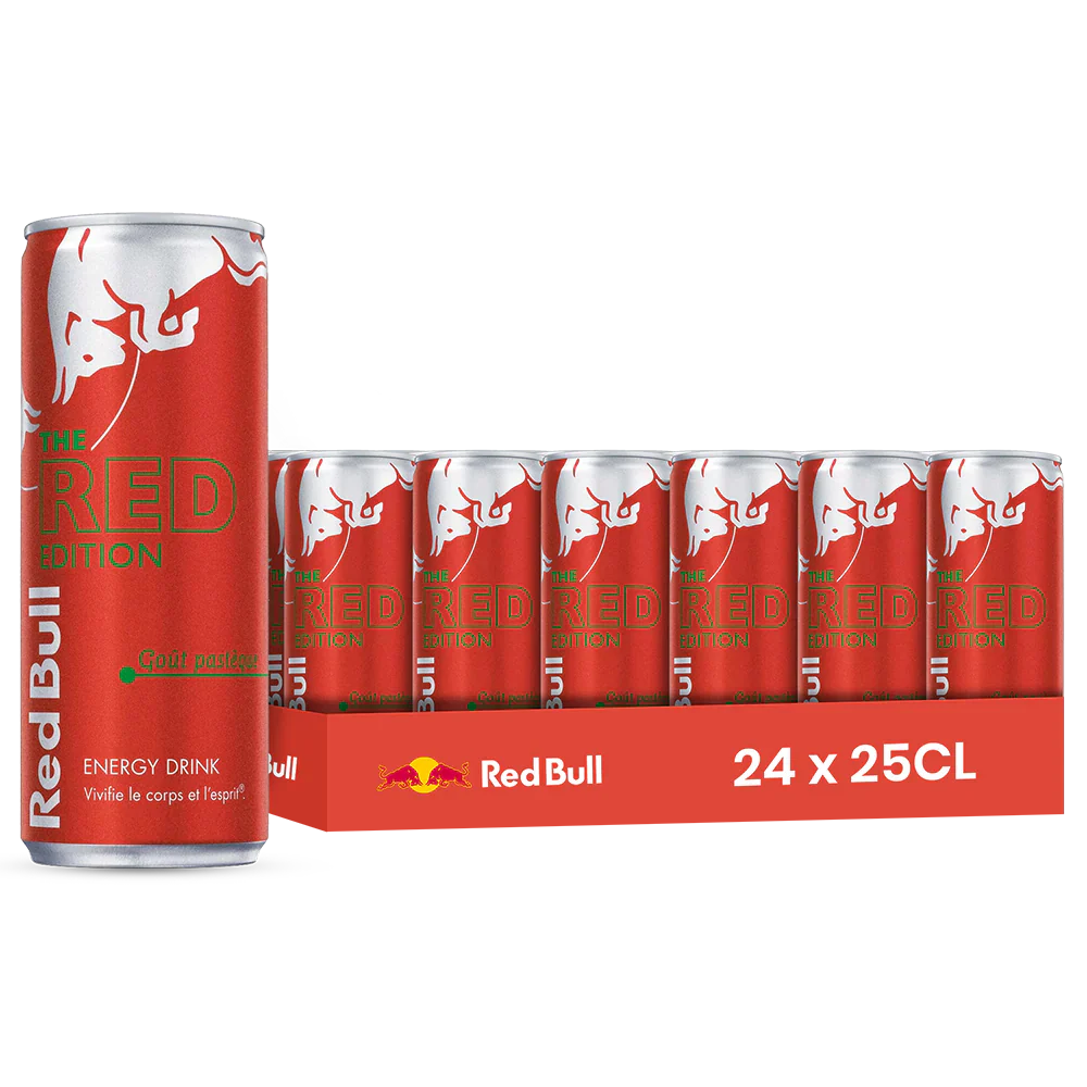 Red Bull Red Edition – Pack de 24 Canettes (24 x 25cl) | Édition Pastèque