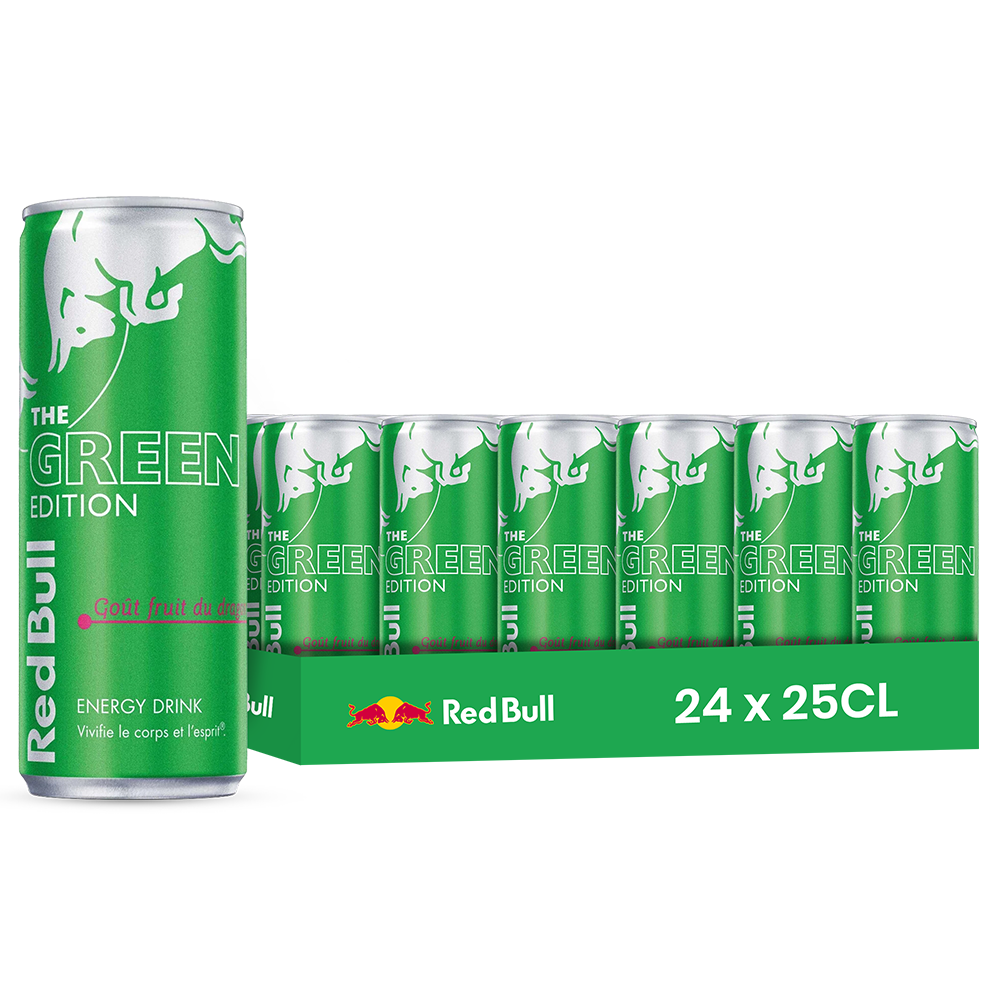 Red Bull Green Edition – Pack de 24 Canettes (24 x 25cl) | Édition Kiwi-Pomme