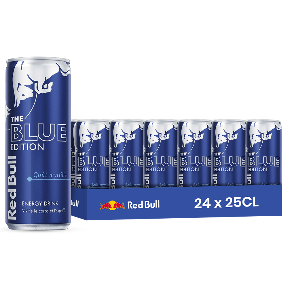 Red Bull Blue Edition – Pack de 24 Canettes (24 x 25cl) | Édition Myrtille